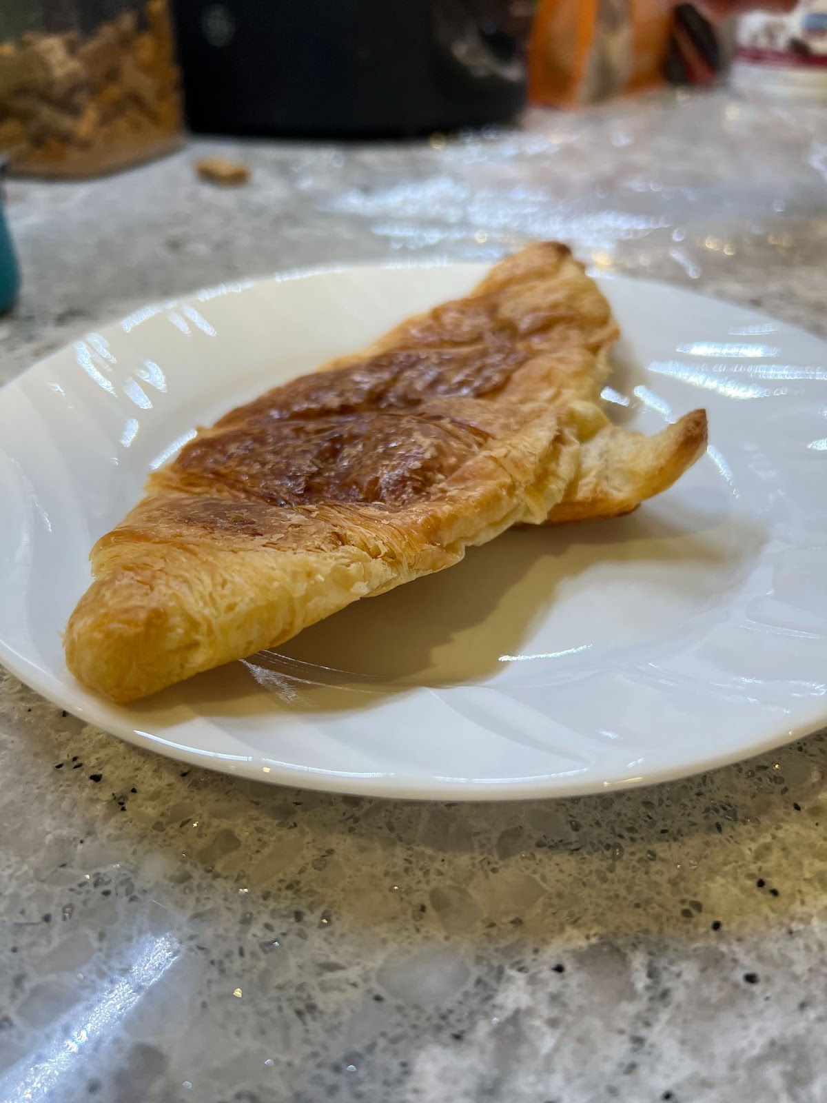 A flattened croissant